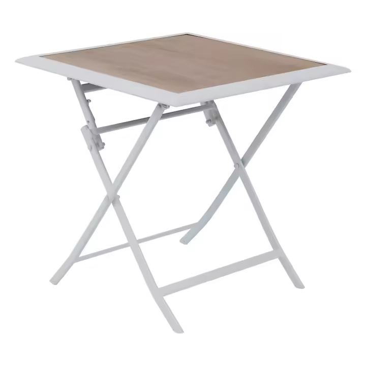Mesa Plegable Cuadrada Hesperide Blanca para Exteriores - 1