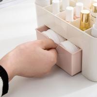 Organizador De Maquillaje Con Cajón Y Estuche De Algodón Caja De Almacenamiento Para Labiales Y Brochas Material Acrílico Y Plástico - details 2