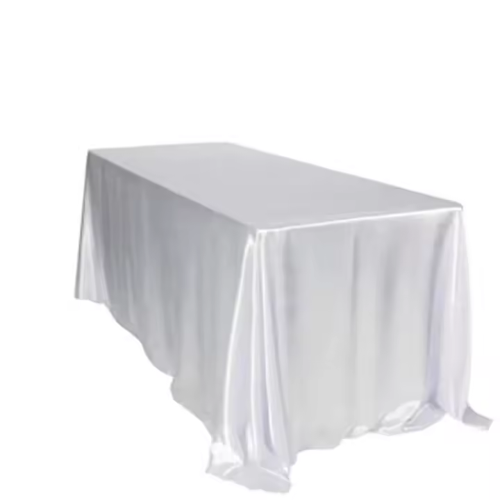 Mantel De Seda Rectangular Para Bodas Y Fiestas Navideñas Baño De Bebé Cumpleaños Decoración De Banquete Y Comedor En Casa Color Blanco - 1