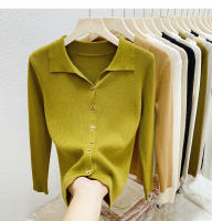 AOSSVIAO Chaqueta De Punto Para Mujer Estilo Oficina Lady Cierre Único Abrigo De Otoño Invierno 2025 Suéter Tejido Corto De Color Sólido Ajustado - details 5