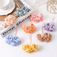 6PCS Rosas Artificiales De Seda Pequeñas Para Boda Decoración De Vaso Accesorio Para Novia Decoración De Hogar Y Dormitorio - details 4