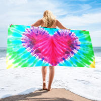 Nueva toalla de playa con estampado tie-dye, toalla de baño absorbente para vacaciones en la playa. - details 4