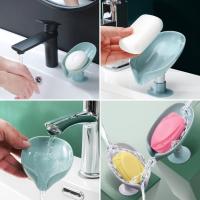 Soap Dishes 2 Pcs,Soap Holder with Drainage,Soap Dish for Shower,Easy Cleaning Soap Box Container,Leaf Shape Soap Tray - details 3