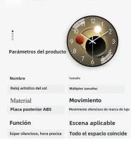 Reloj De Pared Silencioso Y No Ticks Operado Por Baterías Para Sala De Estar Dormitorio Cocina Oficina Clase Reloj De Pared Montado En La Pared - details 0
