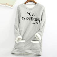 Sudadera De Cuello En O Para Mujeres plus Size Otoño Invierno Suelta Casual Cálida Deportiva Oversized Streetwear - details 6