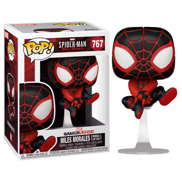 Figura Pop Marvel Spiderman Miles Morales Bodega Cat Suit-Figura de Vinilo Coleccionable - Idea de Regalo- Mercancia Oficial - Juguetes para Niños y Adultos - Movies Fans - Muñeco para Coleccionistas y Exposición - 1