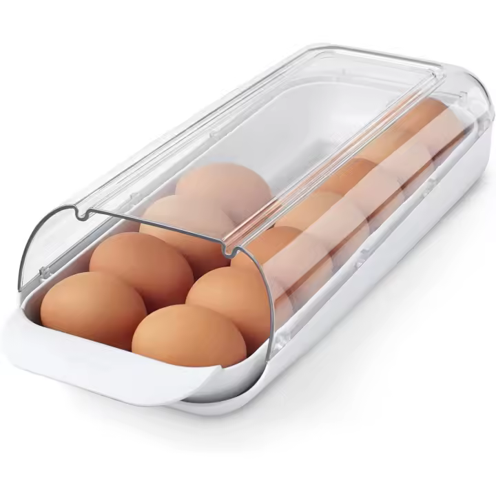 Estante para huevos, dispensador apilable y organizador de refrigeración, 37,5 16 x 9 cm - 1