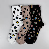 9 Pares De Calcetines De Otoño E Invierno Para Mujer Con Estampado De Leopardo Calcetines Medio Tubo Dulces Y Lindos Para Mujer - details 3