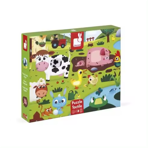PUZLE TÁCTIL "LOS ANIMALES DE LA GRANJA" 20 PZAS - Janod JU02772 JANOD - 1
