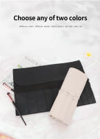Organizador De Pinceles De Maquillaje Rollo Para Viaje Bolso De Cosméticos Para Mujeres Portátil Con Compartimentos Para Pinceles De Cejas - details 1
