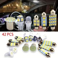 42PCS Bombillas LED Blancas T10 6000K Para Interiores De Coche Camión RV ATV Luz De Lectura De Placa Doméstica Reemplazo - details 0