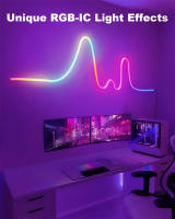 Luces Neón RGBIC Fita LED Con Sincronización De Música Bluetooth Luces LED Para TV Decorativas Inteligentes ZENGGE APP Luminoso Y Impermeable Para Dormitorio - details 10