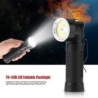 Linterna T6+COB LED Potente 4 Modos 90° Plegable Luz De Trabajo Linterna Táctica Con Cola Magnética Para Camping - details 1