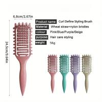 Cepillo De Estilo Para Rizos Define Y Define El Cabello Húmedo Cepillo Desenredante Hueco Herramienta De Peluquería Para Cabello Rizado - details 3