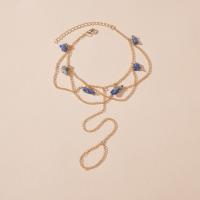 Pulsera De Dedos Para Mujer En Aleación De Láminas De Piedra Triturada Y Encaje De Playa En Vacaciones Cadena De Piezas De Metal - details 4