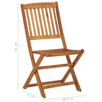 vidaXL Comedor de jardín plegable 3 piezas madera maciza de acacia - details 7