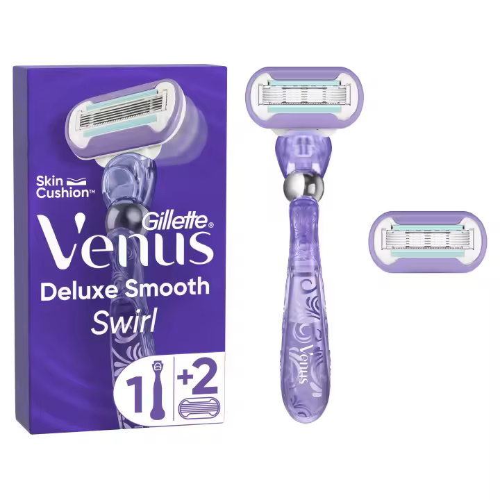 Gillette Venus Deluxe Smooth Swirl, maquinilla de mujer, 1 mango + 2 recambios - 1