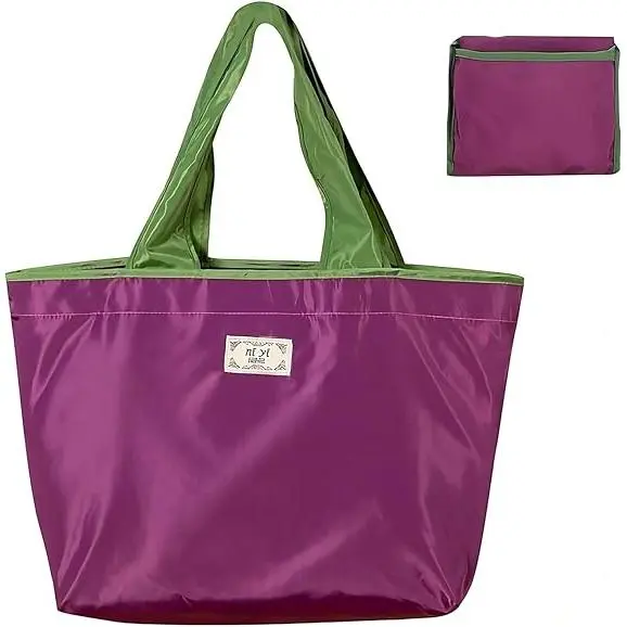 Bolsa de Bolsas reutilizable, plegable, ASA Ancha extra, portátil, duradera, lavable, para Mujer, color Morado - 1
