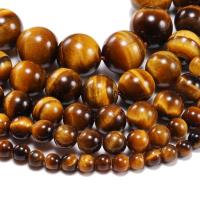 Talismán De Ojo De Tigre Amarillo Natural AAA 1 Strand Lote De Cuentas Redondas De Piedra Sueltas Para Fabricación De Joyas Pulsera DIY 4-12mm - details 1