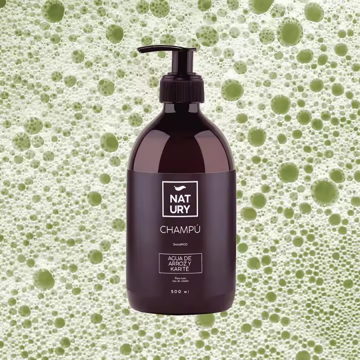 NATURY Champú Natural Agua de Arroz y Karité 500ml - Cuidado Capilar - 1