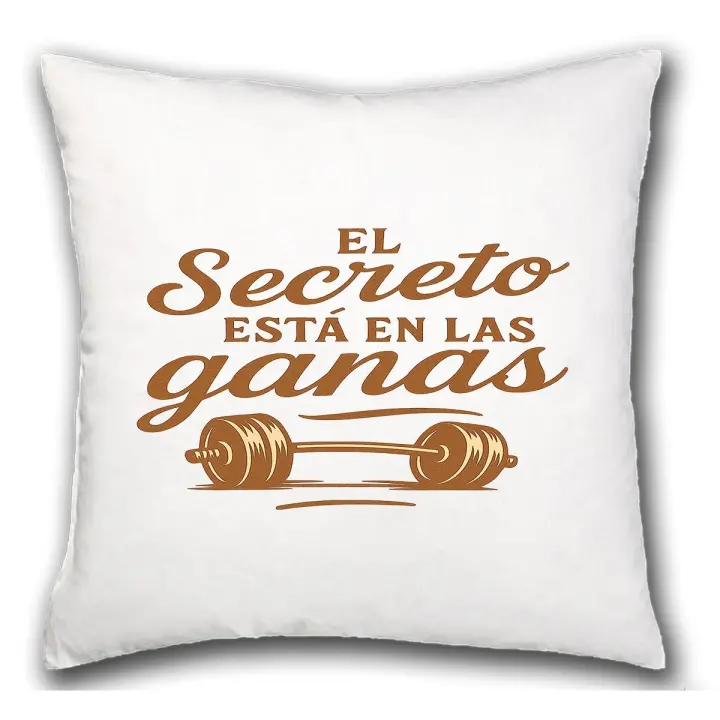 MERCHANDMANIA Cojín frase motivadora el secreto está en las ganas hogar comodo cussion - 1