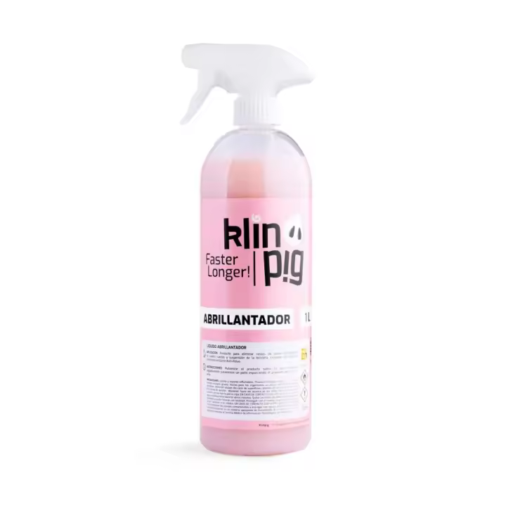 KLINPIG - Abrillantador Bicicleta 1L, Elimina Suciedad Superficial y Aporta Capa Brillante, Protege el Cuadro de Bicicleta, Producto Biodegradable, Color Rosa, Olor a Chicle - 1