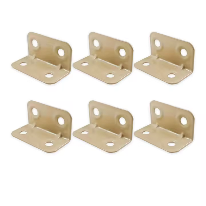  Brackets De Ángulo L Marrón Militar Para Reforzar Muebles Armarios Mesas Y Sillas Accesorios De Hardware De Madera - 1