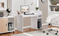 Mesa de Ordenador con Estantería 112x50x82cm Escritorio con Cajon para Computadora Escritorio Oficina Despacho Moderno Blanco - details 1