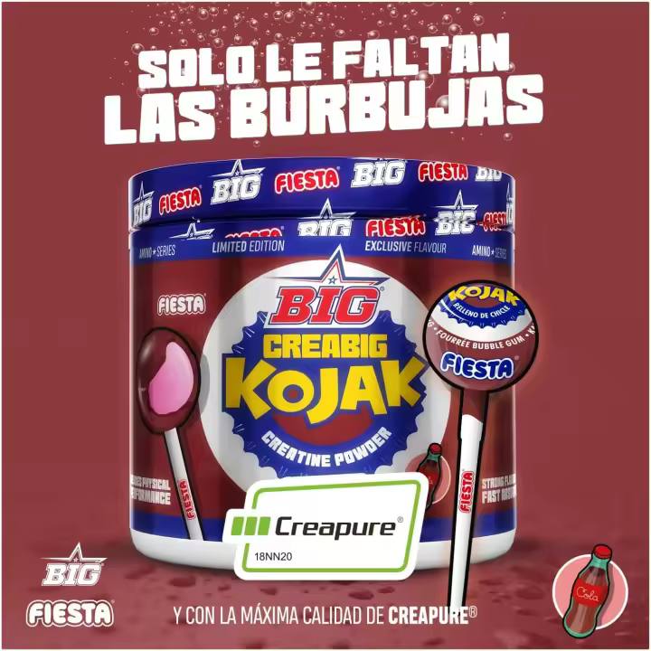 BIG - Creatina Monohidratada Creapure® en Polvo, Mejora el Rendimiento Físico, Sabores exclusivos, Rápida absorción, Vegana - 1