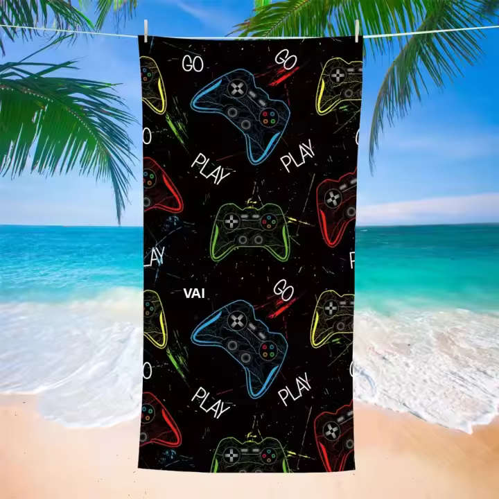 Toalla De Playa De Microfibra Absorbente Para Juegos Controller Toalla Ligera Y Rápida Secado Para Hombres Y Mujeres Para Natación Y Piscina - 1