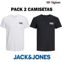 Jack & Jones Hombre Pack 2 Camisetas Algodón De 160 grs ,Manga Corta , Logo estampado Primavera Verano Moda Casual Informal - details 2