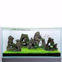 Adorno De Acuario Pequeño Montaña De Piedra Y Roca Para Tanque De Peces Decoración Arbolado Y Cueva Accesorios De Acuario Color Amarillo - details 1