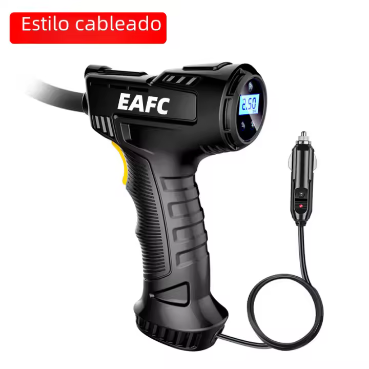 Bomba de Aire with cable/inalámbrica para Coche, Compresor de Aire portátil recargable, Digital, equipo de inflado de neumáticos Automático, 120W - 1