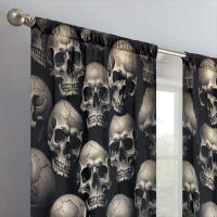 2pcs Cortina De Ojo De Búho Para Decoración Del Hogar Tratamiento De Ventana Para Dormitorio Oficina Cocina Sala De Estar Y Estudio 100% Poliéster - details 7