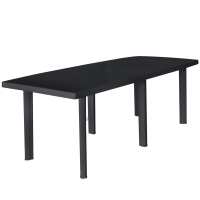 vidaXL Mesa de jardín de plástico gris antracita 216x90x72 cm - details 0