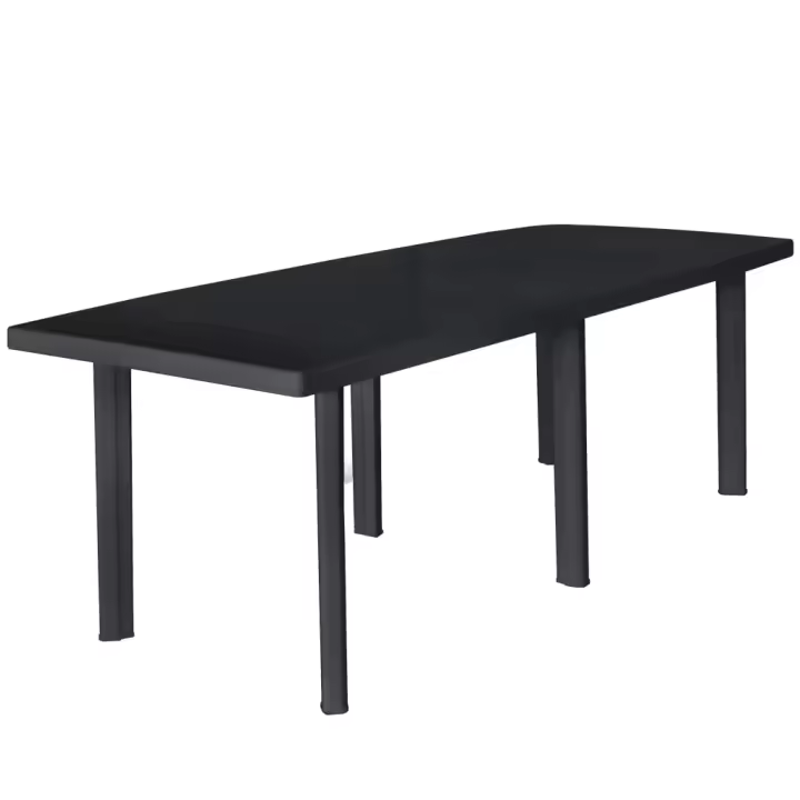 vidaXL Mesa de jardín de plástico gris antracita 216x90x72 cm - 1