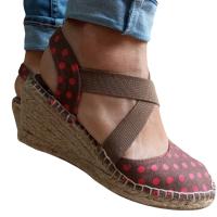 Alpargatas ANIMS con cuña de yute modelo SEVILLA- Estilo y comodidad para tus pies - VEGANO - Disponible también en cuadros VICHY azul o rosa - details 0