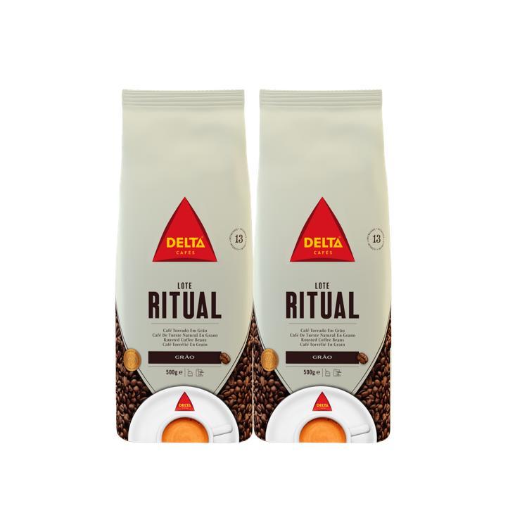 Delta Cafés Ritual Grano - PACK 2 uds de 500 Gr - Café en grano natural - Café con cuerpo y notas de frutas rojas y chocolate.