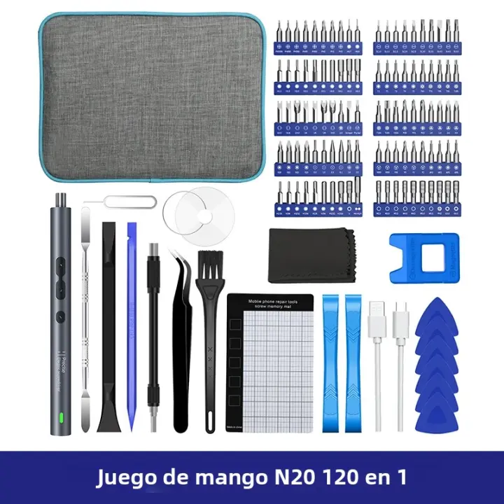 Juego De Destornilladores Eléctricos De Precisión 120 En 1 Recargable Para Xiaomi Teléfono Móvil Laptop PC Con LED Y Batería USB Tipo C - 1