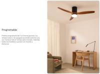 CREATE- Ventilador de techo 40W silencioso 100% madera varios tamaños con LUZ, color Negro / Madera clara - WIND CALM NATURAL WOOD. - details 3