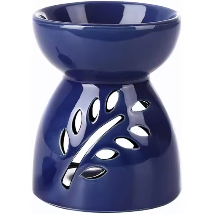 Quemador de vela de Cerámica, Proceso de callado a mano fabricantes de aceite esencial, lámpara de aroma de Cerámica con Cuchara de Vela, lámpara de Aromatherapy dibusor de Aceite de aroma, Azul Real - 1