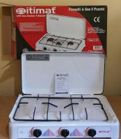 Cocina de Gas Portátil de 3 Fuegos con Tapa – ITIMAT – Blanca, Compacta y Eficiente - details 0