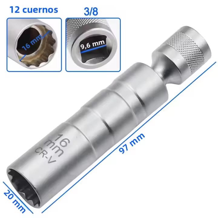 Herramienta De Reparación Universal Para Coches Larga Y Delgada De 14/16mm Destornillador Magnético Para Quitar Encendido Del Motor Con 12 Ángulos - 1
