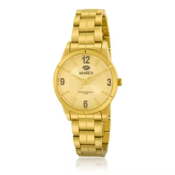 Reloj Marea Mujer B54234/4, Caja y Pulsera de Acero Chapado Oro y Esfera Champan. - 1