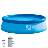 INTEX - Piscina hinchable redonda Easy Set de hasta 4 metros de diámetro, color azul, con depuradora incluida, resistente y duradera, +6 años, diseño sencillo, fácil montaje en 10 min, piscinas hinchables, piscinas familiares - details 4