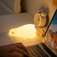 Lampara Nocturna De Silicona Pato Acostado Color Amarillo 3 Niveles Luz Táctil Para Mesa De Noche Decoración Kawaii Para Habitación De Niños - details 5