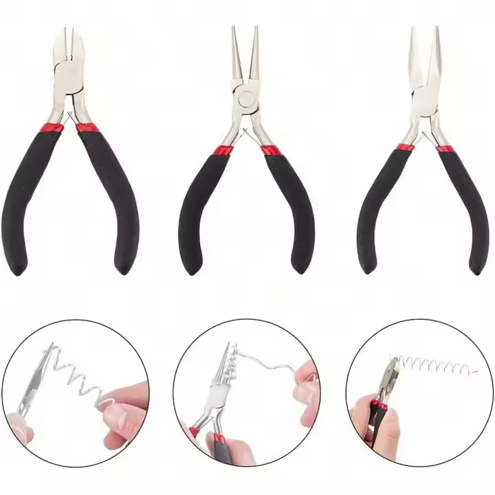 Juego De 3 Herramientas Para Joyería - Nariz De Aguja Nariz De Cadena Nariz Redonda Y Cortador De Alambre Ideal Para Reparación De Joyería Y Enredado De Alambre - 1
