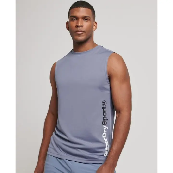 Camiseta de Tirantes - Active Vest, Marca Superdry, Color Gris, Variedad de talla, Para Hombre - 1