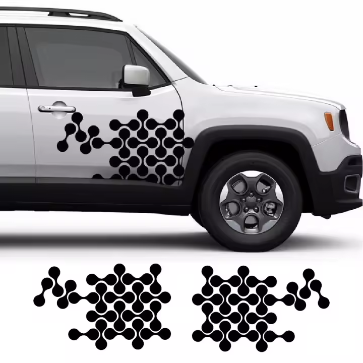Pegatinas para coche Lateral Geométrico Molecular compatible con Jeep Renegade - 1