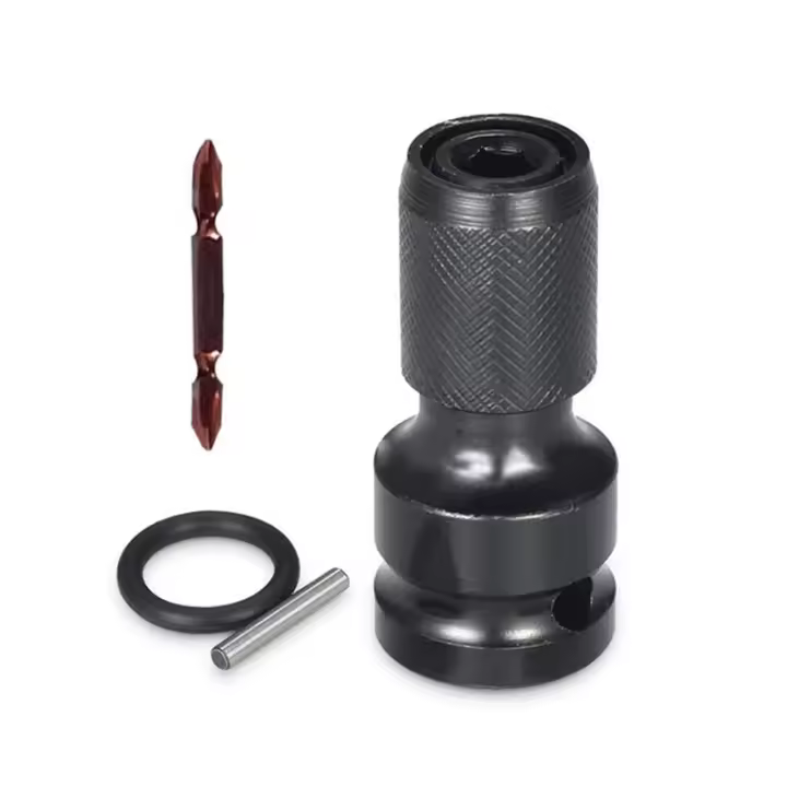Cabeza De Conversión De Llave Eléctrica Con Extensión De Manija Cuadrada De 1/2 Y Hexagonal De 1/4 Cubierta De Resorte Pieza De Conjunto Para Herramientas De Bricolaje - 1